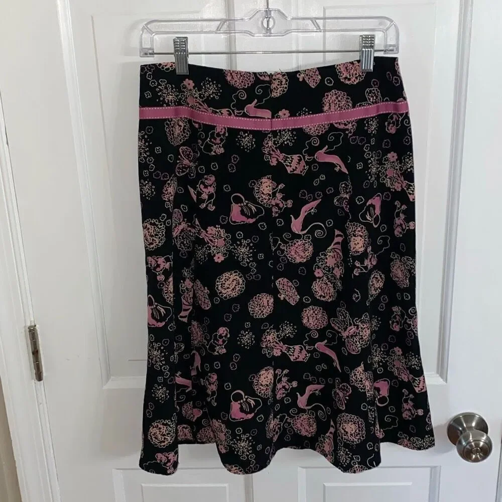 Dressbarn printed a-line skirt size 6